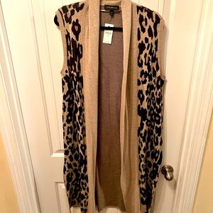 Long Animal Print Sweater Vest